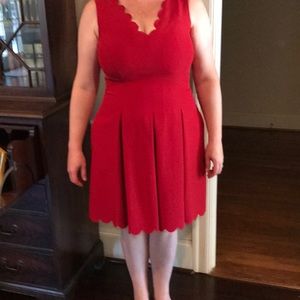 Red scalloped dress